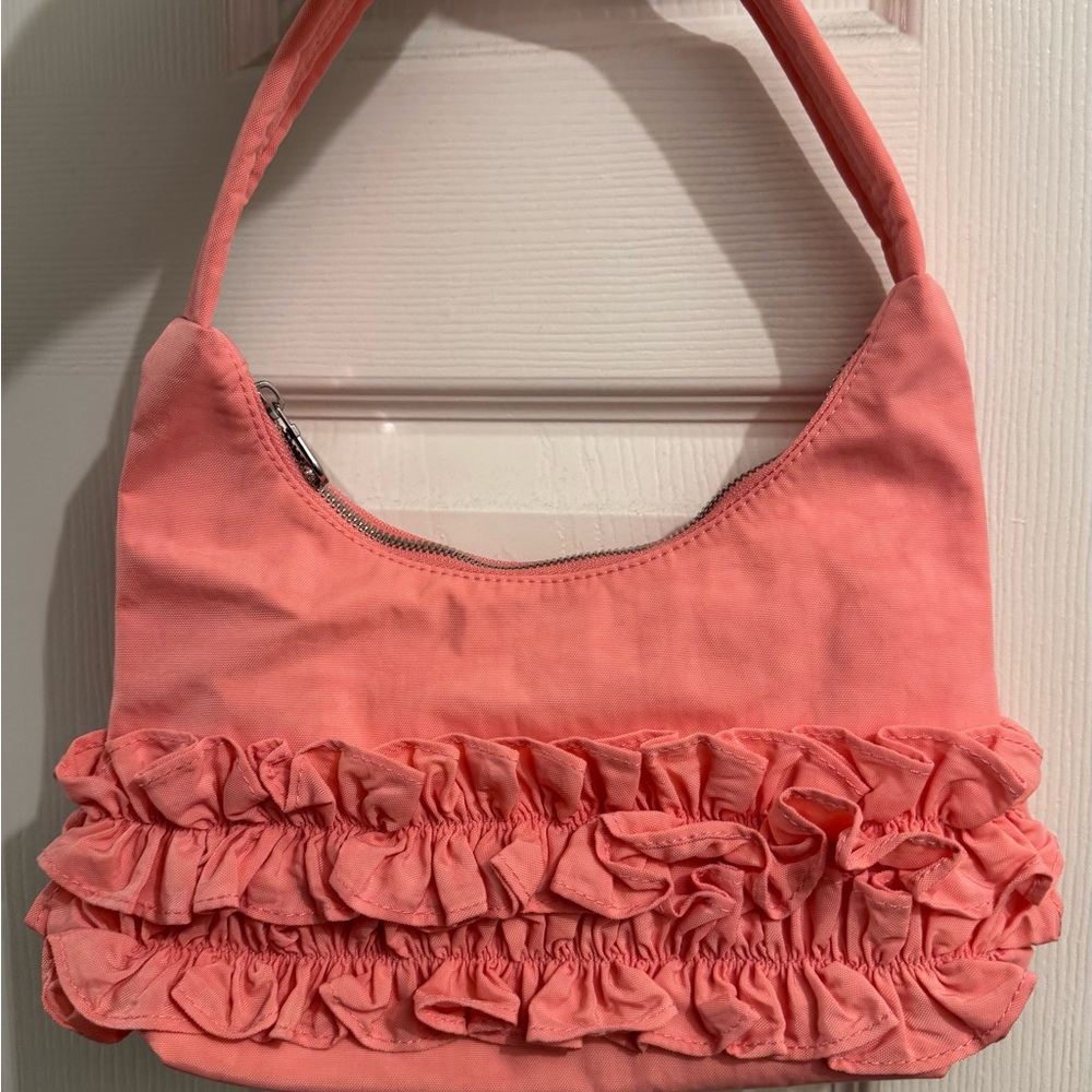 BAGGU x MOLLY GODDARD Pink Lemonade Mini Ruffle Shoulder Bag